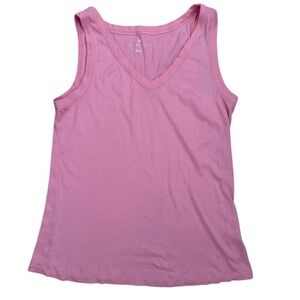 Caslon Pink V Neck Tank Top Women Size Large